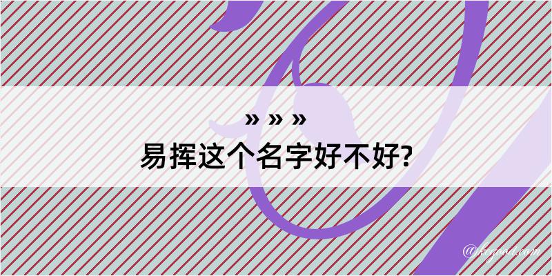 易挥这个名字好不好?