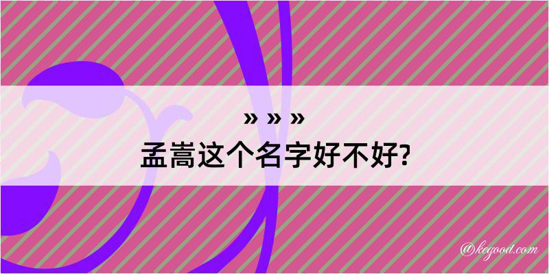 孟嵩这个名字好不好?