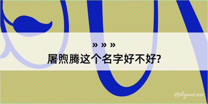 屠煦腾这个名字好不好?