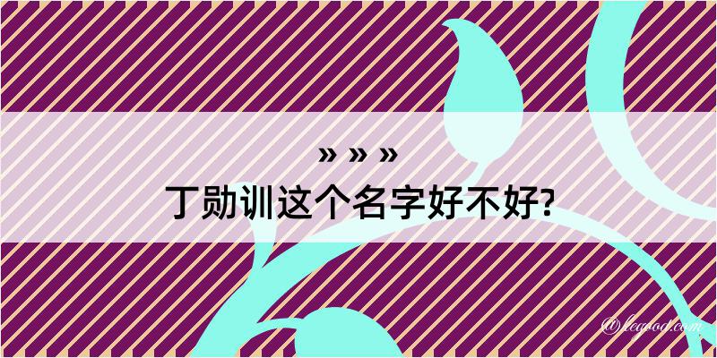 丁勋训这个名字好不好?