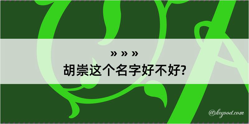 胡崇这个名字好不好?