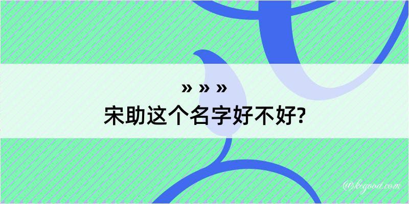 宋助这个名字好不好?