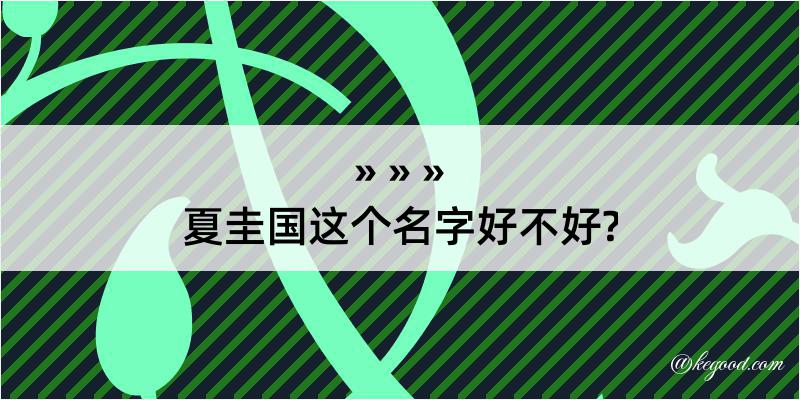 夏圭国这个名字好不好?