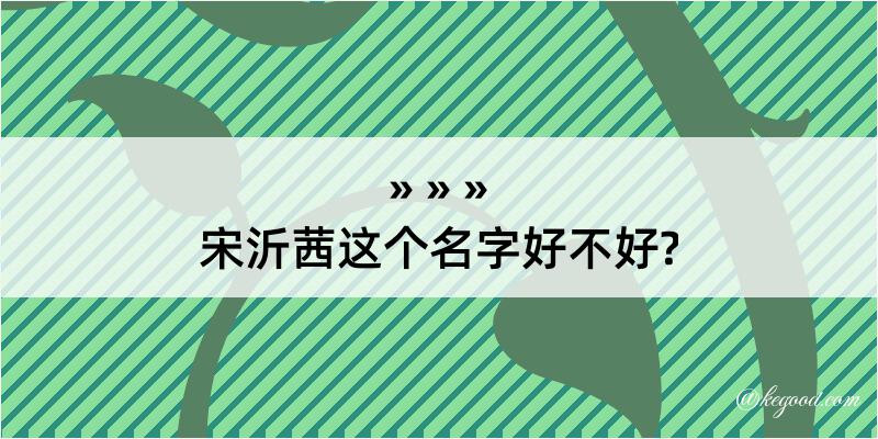 宋沂茜这个名字好不好?