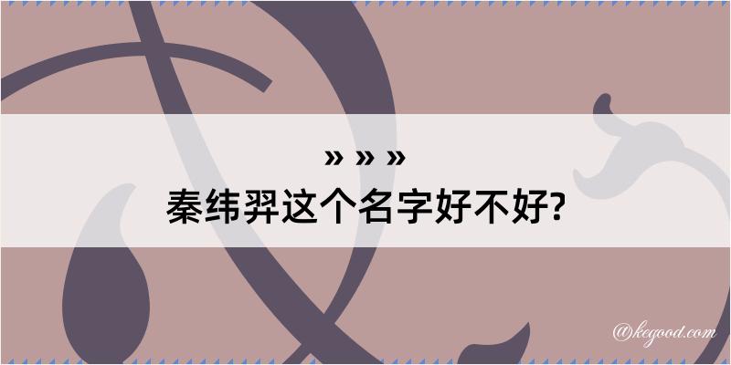 秦纬羿这个名字好不好?