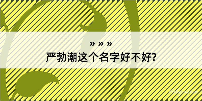 严勃潮这个名字好不好?