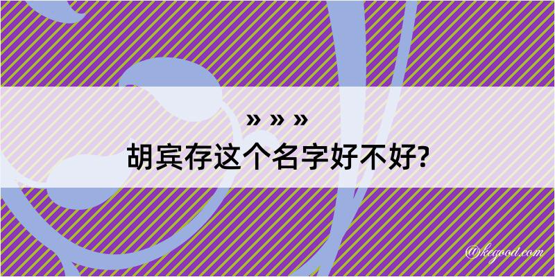 胡宾存这个名字好不好?