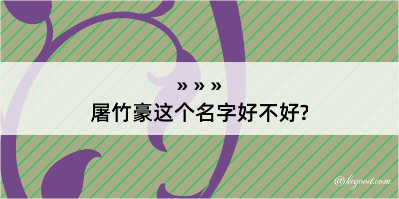 屠竹豪这个名字好不好?