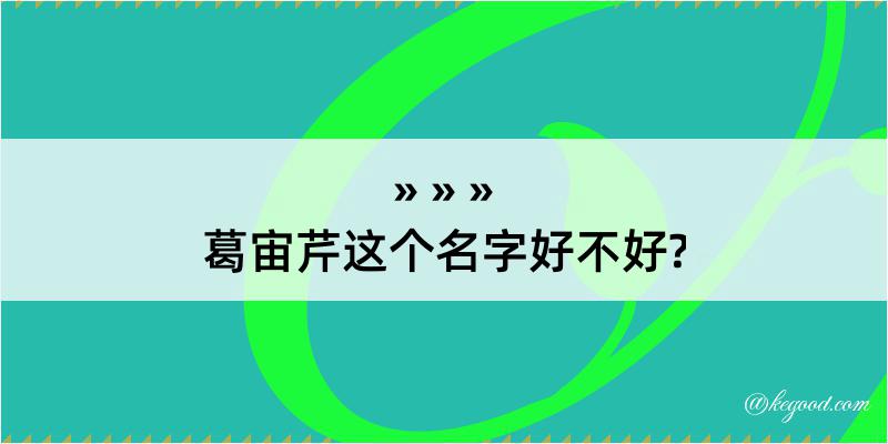 葛宙芹这个名字好不好?