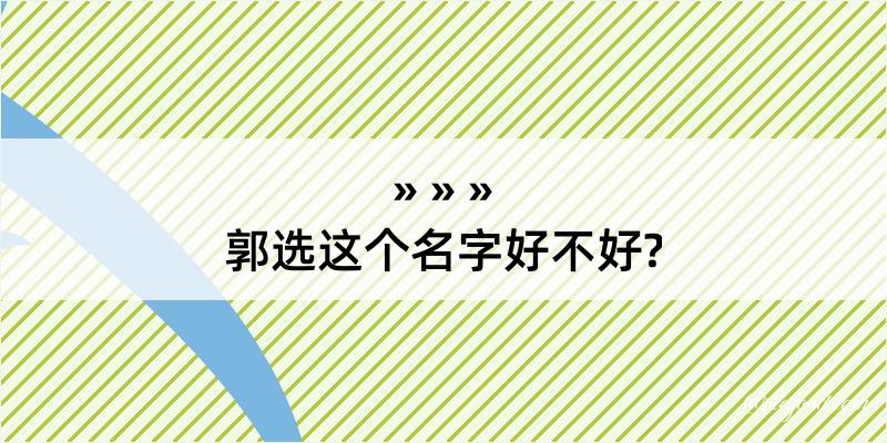 郭选这个名字好不好?