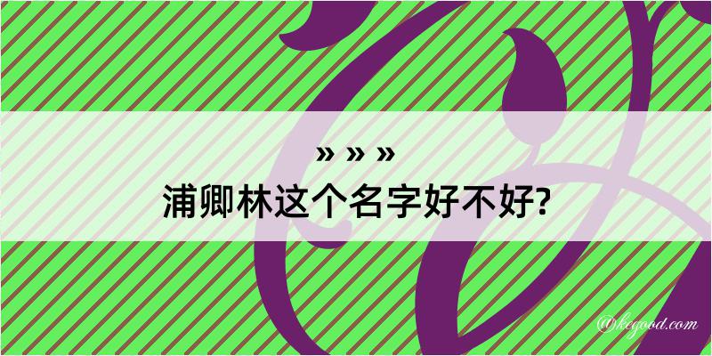 浦卿林这个名字好不好?