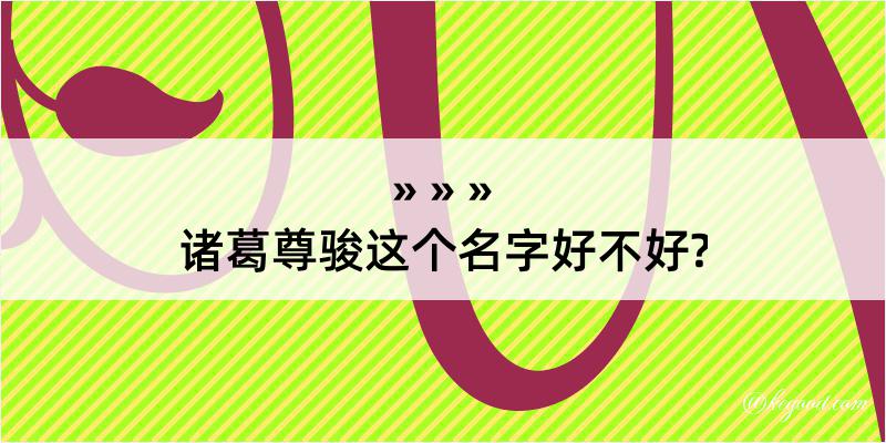 诸葛尊骏这个名字好不好?