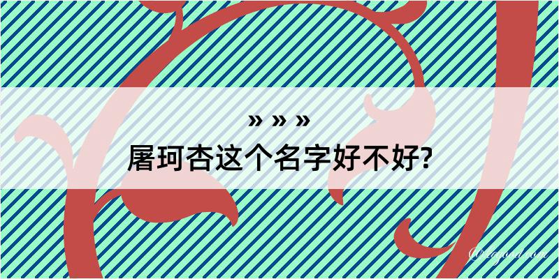 屠珂杏这个名字好不好?