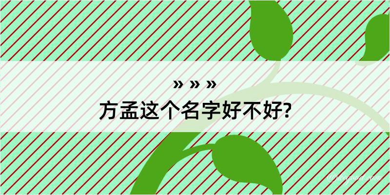 方孟这个名字好不好?