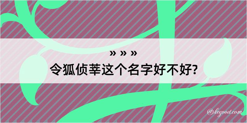 令狐侦莘这个名字好不好?