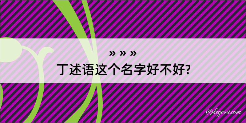 丁述语这个名字好不好?