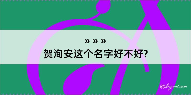 贺洵安这个名字好不好?