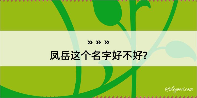 凤岳这个名字好不好?