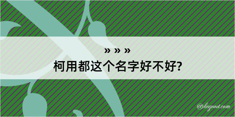 柯用都这个名字好不好?