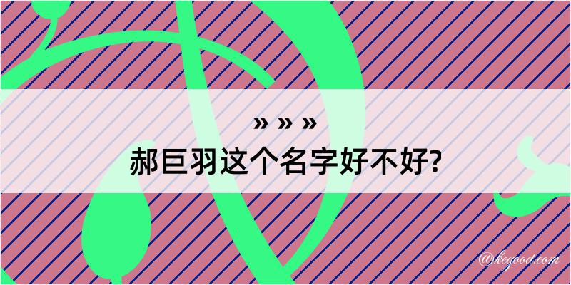 郝巨羽这个名字好不好?