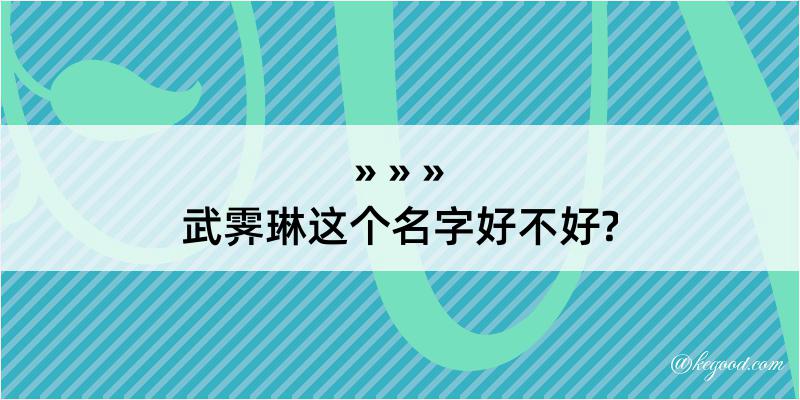 武霁琳这个名字好不好?