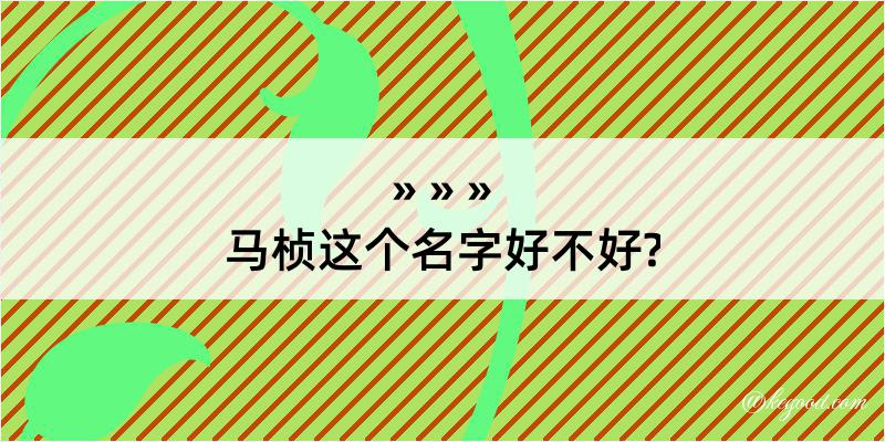 马桢这个名字好不好?