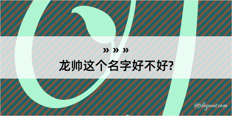 龙帅这个名字好不好?