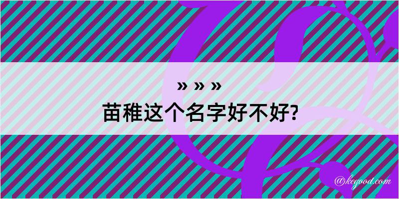 苗稚这个名字好不好?