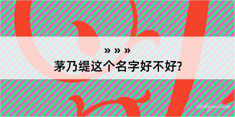 茅乃缇这个名字好不好?