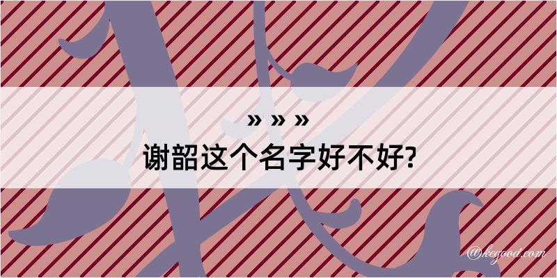 谢韶这个名字好不好?