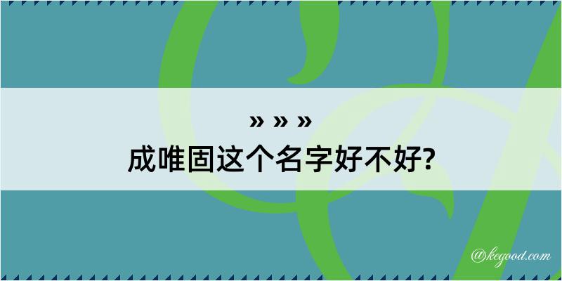 成唯固这个名字好不好?