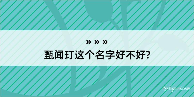 甄闻玎这个名字好不好?