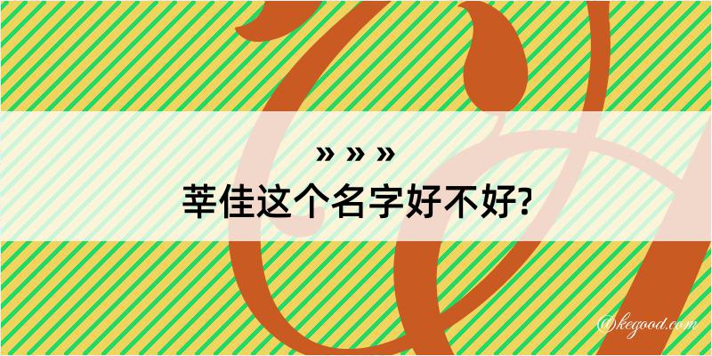 莘佳这个名字好不好?