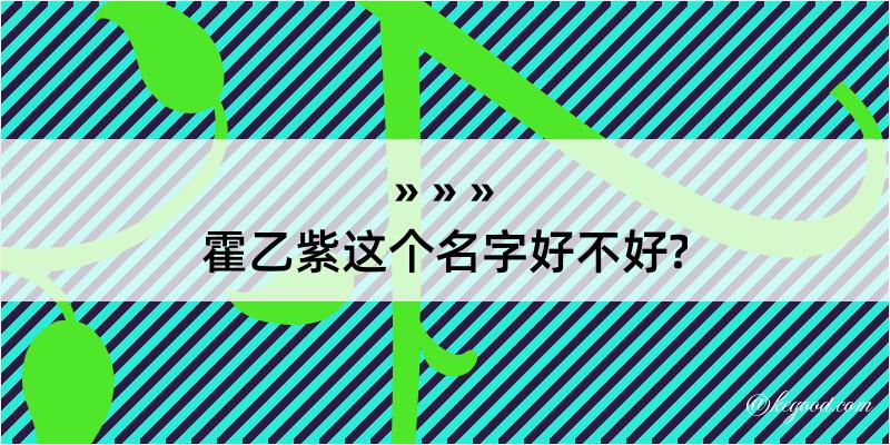 霍乙紫这个名字好不好?