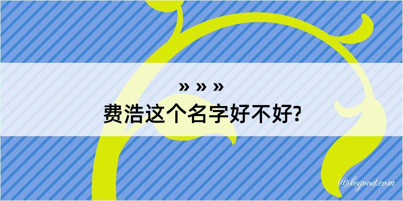 费浩这个名字好不好?