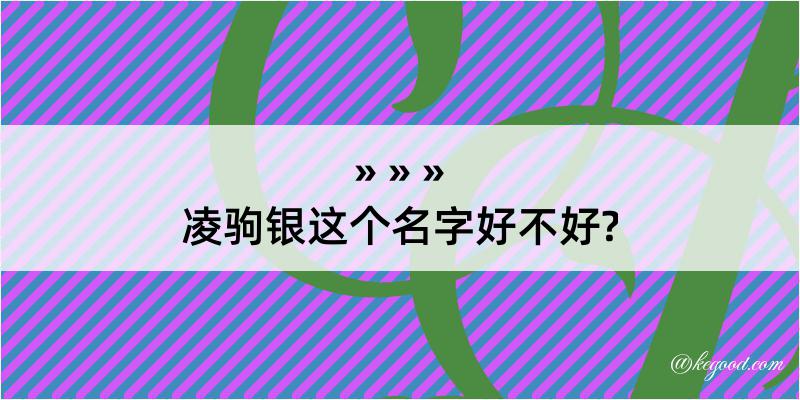 凌驹银这个名字好不好?