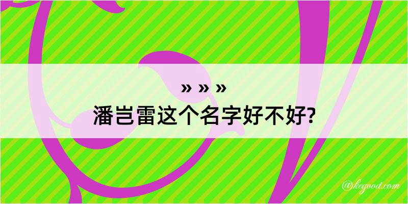 潘岂雷这个名字好不好?