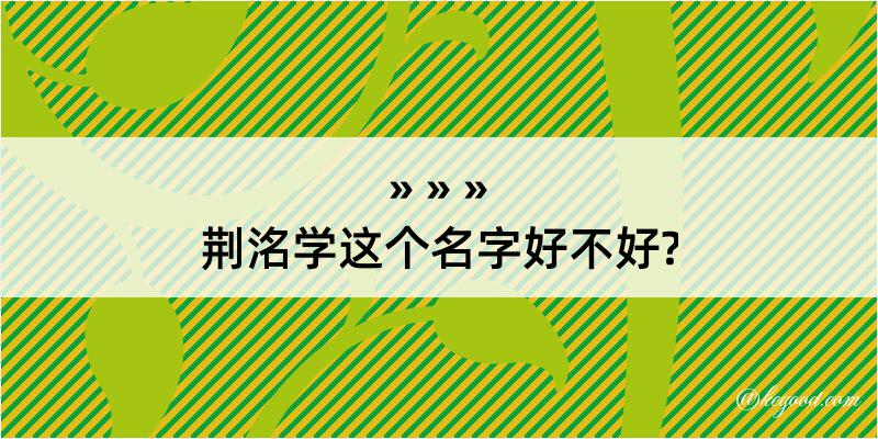 荆洺学这个名字好不好?