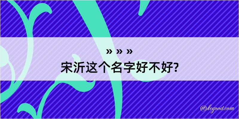 宋沂这个名字好不好?