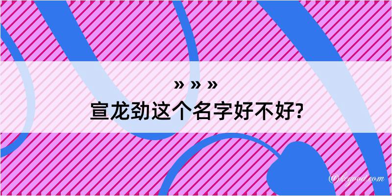 宣龙劲这个名字好不好?