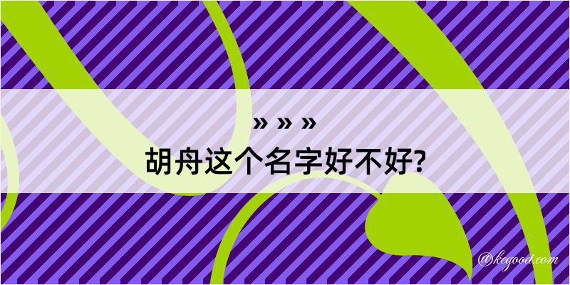 胡舟这个名字好不好?