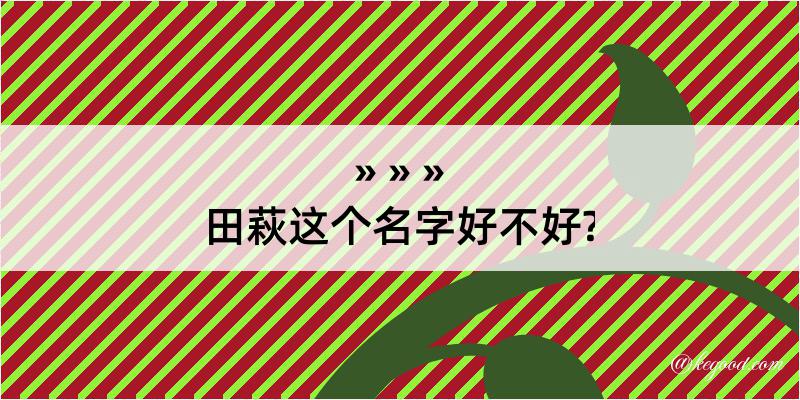 田萩这个名字好不好?