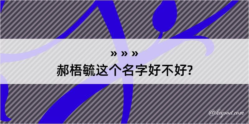 郝梧毓这个名字好不好?