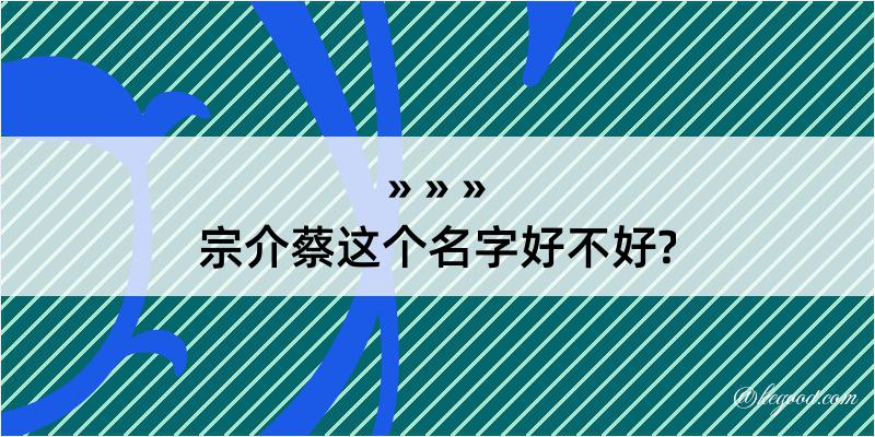 宗介蔡这个名字好不好?