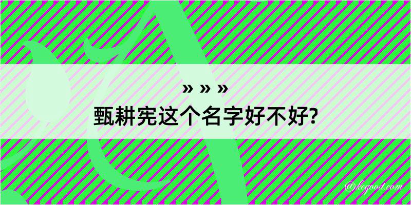 甄耕宪这个名字好不好?