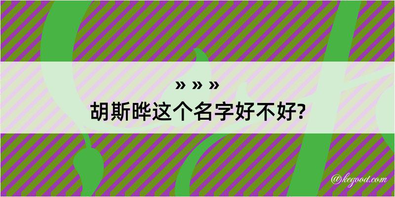 胡斯晔这个名字好不好?