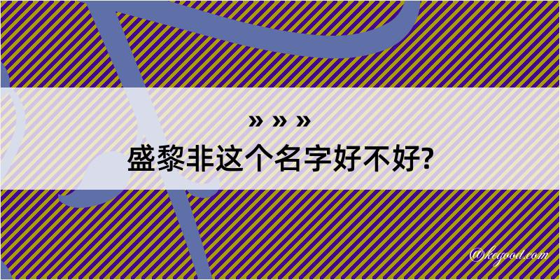 盛黎非这个名字好不好?