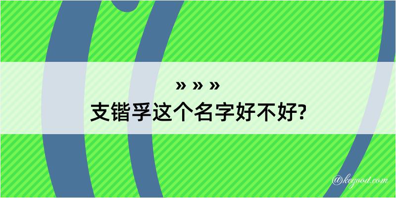 支锴孚这个名字好不好?