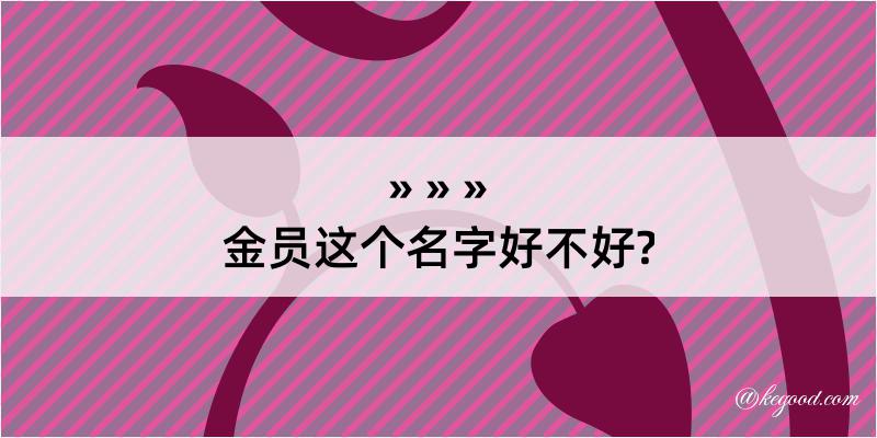 金员这个名字好不好?