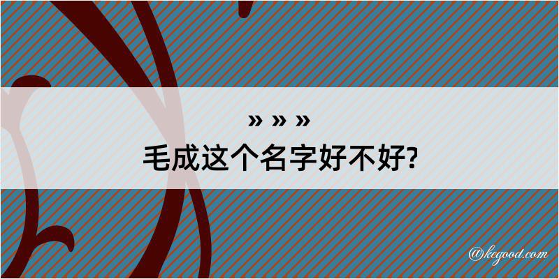 毛成这个名字好不好?